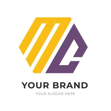 Set of Letter MC, CM, M, C Logo Design Collection, Initial Monogram Logo, M.. Stock Illustration