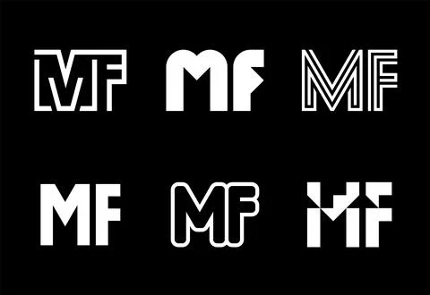 Set of letter MF logos Stock Illustration