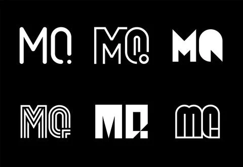 Set of letter MQ logos Stock Illustration
