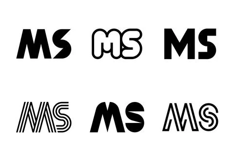 Set of letter MS logos Stock Illustration