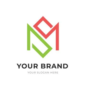 Set of Letter MS, SM, M, S Logo Design Collection, Initial Monogram Logo, M.. Stock Illustration