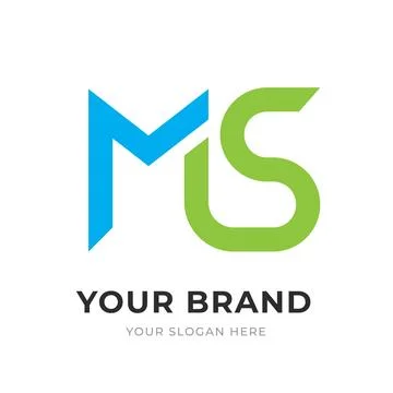Set of Letter MS, SM, M, S Logo Design Collection, Initial Monogram Logo, M.. Illustrazione stock