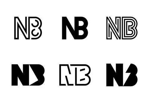 Set of letter NB logos Stock Illustration