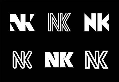 Set of letter NK logos Stock Illustration