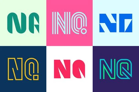 Set of letter NQ logos Stock Illustration