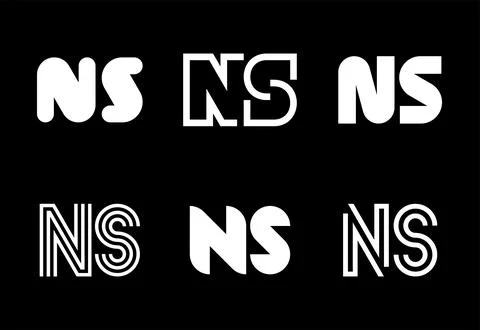 Set of letter NS logos Stock Illustration