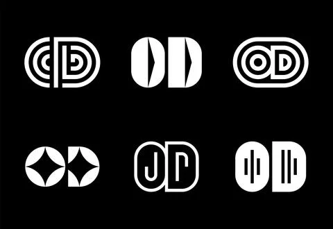 Set of letter OD logos Stock Illustration