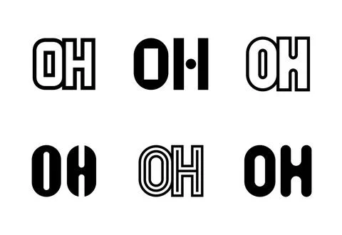 Set of letter OH logos Stock Illustration