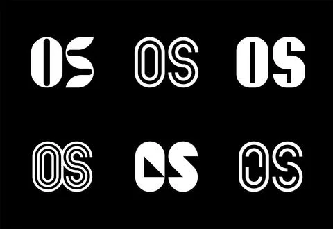 Set of letter OS logos Stock Illustration