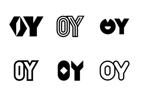 Set of letter OY logos Stock Illustration