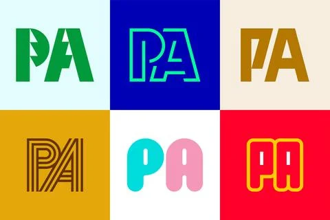 Set of letter PA logos Stock Illustration