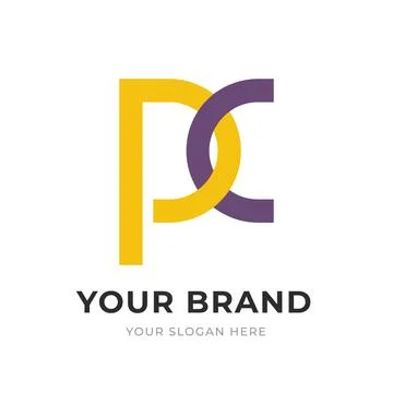 Set of Letter PC, CP, P, C Logo Design Collection, Initial Monogram Logo, M.. Stock Illustration
