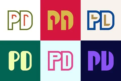 Set of letter PD logos Stock Illustration