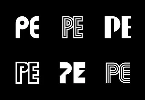 Set of letter PE logos Stock Illustration