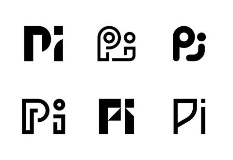 Set of letter PI logos Stock Illustration