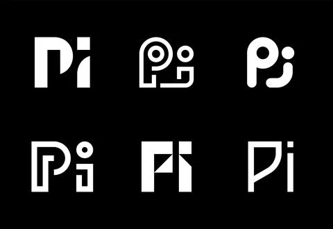 Set of letter PI logos Stock Illustration