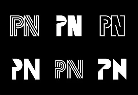 Set of letter PN logos Stock Illustration