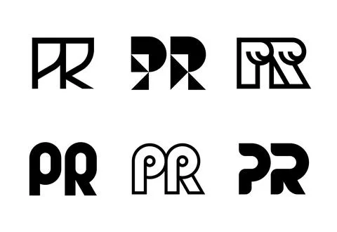 Set of letter PR logos Stock Illustration