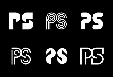 Set of letter PS logos Stock Illustration
