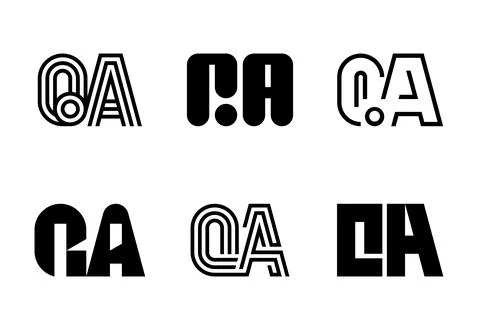Set of letter QA logos Stock Illustration