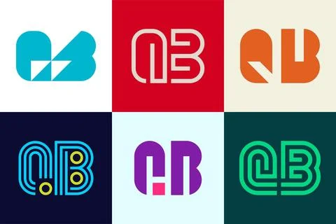 Set of letter QB logos Stock Illustration
