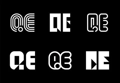 Set of letter QE logos Stock Illustration