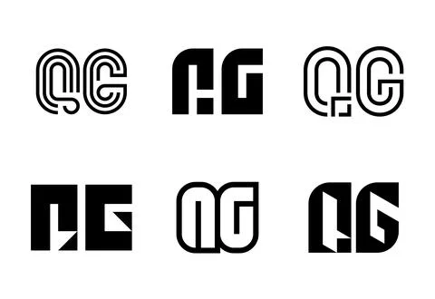 Set of letter QG logos Stock Illustration