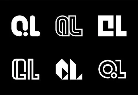 Set of letter QL logos Stock Illustration