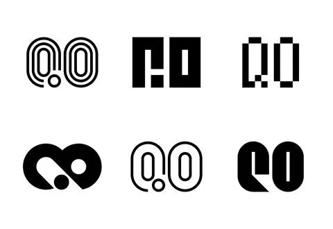 Set of letter QO logos Stock Illustration