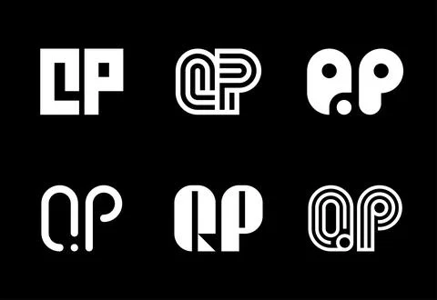 Set of letter QP logos Stock Illustration