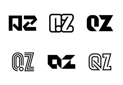Set of letter QZ logos Stock Illustration