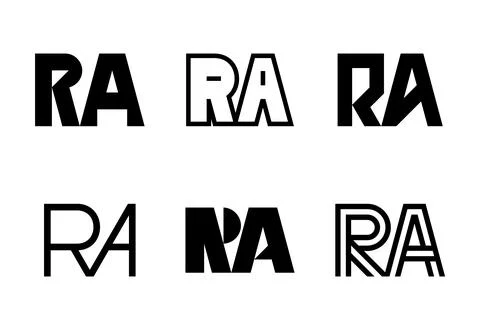 Set of letter RA logos Stock Illustration