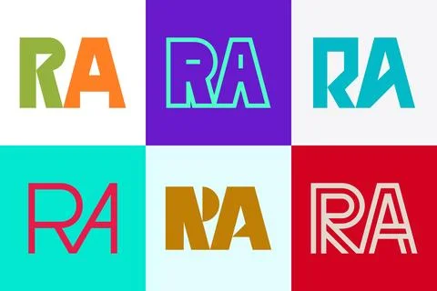 Set of letter RA logos Stock Illustration