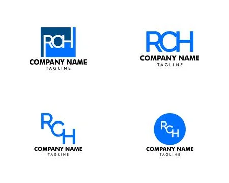 Set of Letter RCH element logo design 스톡 일러스트