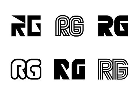 Set of letter RG logos Stock Illustration