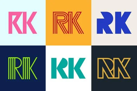 Set of letter RK logos Illustrazione stock