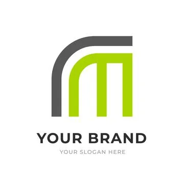 Set of Letter RM, MR, M, R Logo Design Collection, Initial Monogram Logo, M.. Stock Illustration