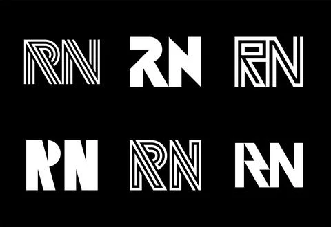 Set of letter RN logos Stock Illustration