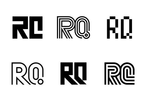 Set of letter RQ logos Stock Illustration
