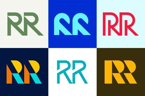 Set of letter RR logos Stock Illustration
