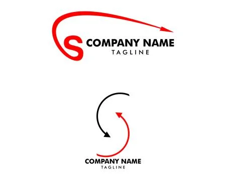 Set of Letter S Arrow Logo Design Element Stock Illustration