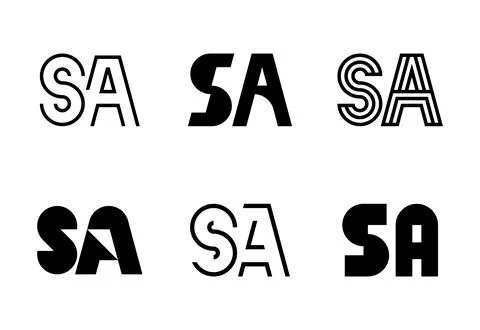 Set of letter SA logos Stock Illustration