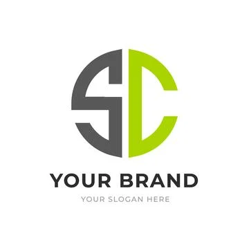 Set of Letter SC, CS, S, C Logo Design Collection, Initial Monogram Logo, M.. Stock-Illustration