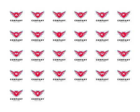 Set of Letter Shield Wing Logo Vector Stock-Illustration