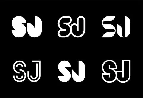 Set of letter SJ logos Stock Illustration