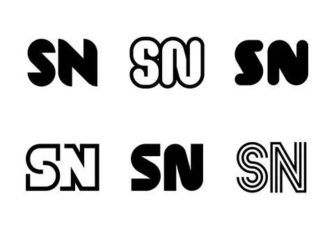 Set of letter SN logos Stock Illustration