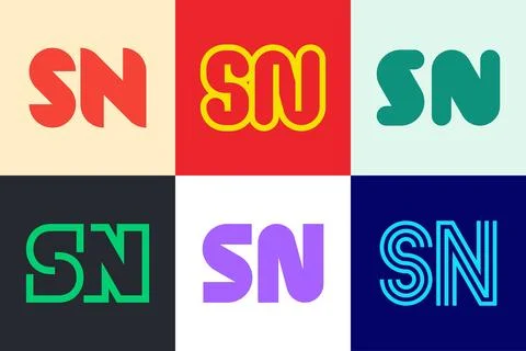 Set of letter SN logos Illustrazione stock