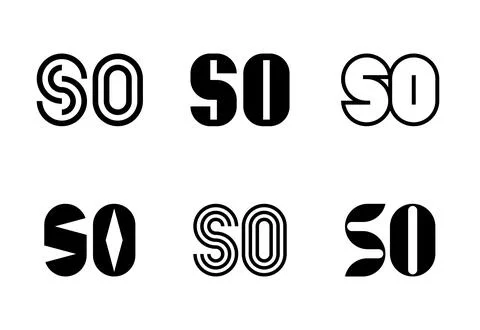 Set of letter SO logos Stock Illustration