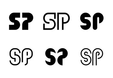 Set of letter SP logos Stock Illustration