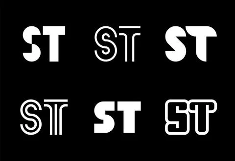 Set of letter ST logos Illustrazione stock